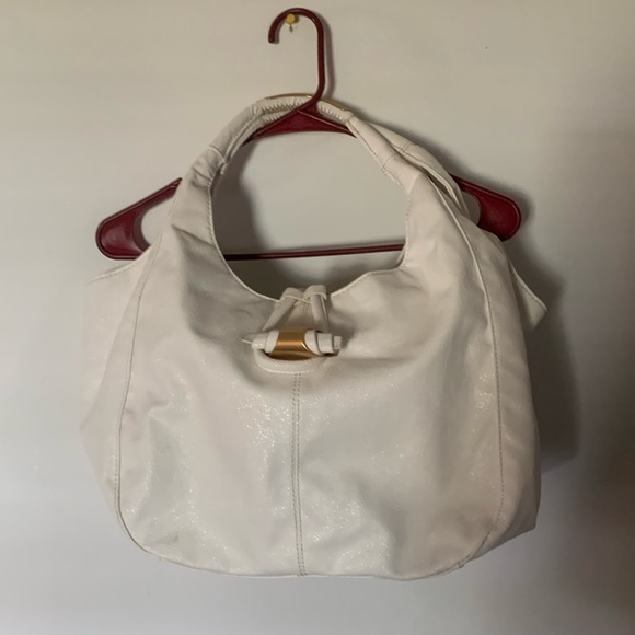 Antonio Melani white leather hobo bag with toggle closure - Picture 1 of 5